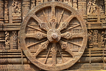 Konark Chakra which is used to know the time at ancient times based upon the sun rays falling on the Konark Sun Temple,these chakras are like the wheels of a chariot and acts as a sun dial.