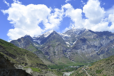 Pir Panjal range of mountains as seen in Pattan valley of Lauhal and Spiti in Himachal Pradesh, India, Asia