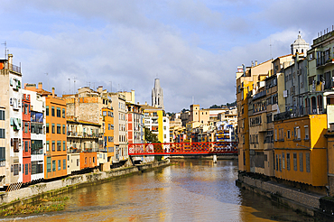 Onyar River, Girona, Autonomous community of Catalonia, Spain, Europe