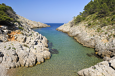 Cala (creek) Pedrosa .Montgri massif.Costa Brava,Catalonia,Spain,Europe