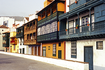 wood balcony,Santa Cruz de La Palma,Canary Islands, Spanish archipelago of Atlantic Ocean