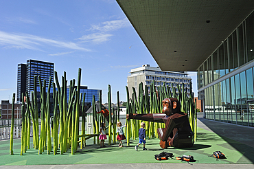 playground of Dokk1 (by Schmidt Hammer Lassen Architects), Library and Citizens' Services on Urban Waterfront of Aarhus, Jutland Peninsula, Denmark, Northern Europe