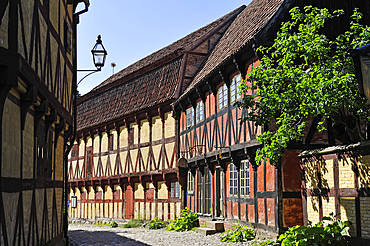 Den Gamle By (The Old Town), open air town museum of 75 historical buildings from 20 townships in all parts of the country, originally erected between 17th and 20th centuries, Aarhus, Jutland Peninsula, Denmark, Europe