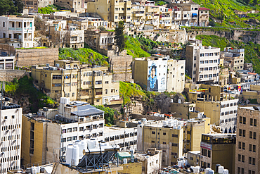 View of the South-East districts from the top of the Citadel hill, Amman, Jordan, Near East, Southern Levant, West Asia