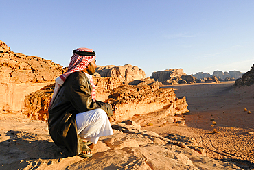 Bedouin in the Wadi Rum desert, Jordan, Middle East