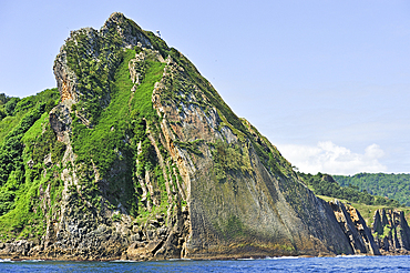 cliffs along the channel mouth of Pasaia, San Sebastian, Bay of Biscay, province of Gipuzkoa, Basque Country, Spain,Europe