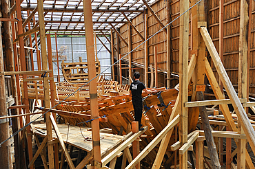 Juan Whaleship replica shipyard, Albaola The Sea Factory of The Basques, Pasaia San Pedro, San Sebastian, Bay of Biscay, province of Gipuzkoa, Basque Country, Spain,Europe