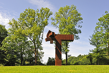 Works of the Spanish Basque sculptor Eduardo Chillida, 1924-2002, open-air Chillida-Leku Museum, Hernani, province of Gipuzkoa, Basque Country, Spain, Europe