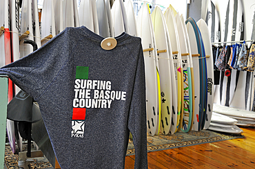 Pukas, streetwear and surf shop, Nagusia street, Old Town, San Sebastian, Bay of Biscay, province of Gipuzkoa, Basque Country, Spain,Europe