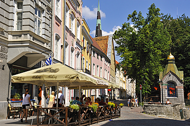 terrace in Pikk street,Tallinn,estonia,northern europe