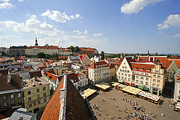 Town Hall Square seen from the belfry,Tallinn,estonia,northern europe