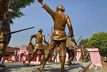 War monument, in memory of the Yellow War 'Perang Kuning' between Javanes people together with Chinese people and Dutch colonial, beside the Cu An Kiong Chinese Temple, Lasem, Java island, Indonesia, Southeast Asia