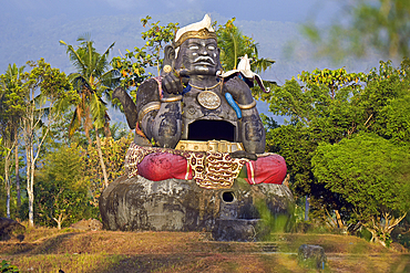 Patung Semar, giant statue of Semar, fictional character of Javanese Culture located on the slopes of Lawu Volcano Mountain, Java island, Indonesia, Southeast Asia, Asia