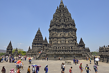 Educational school trip at Prambanan Temple Compounds, UNESCO World Heritage Site, region of Yogyakarta, Java island, Indonesia, Southeast Asia, Asia