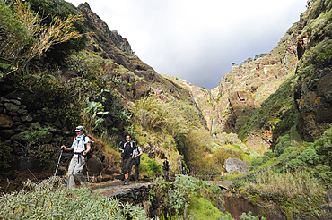 hiking trail from Prazeres to Paul do Mar,Madeira island,Atlantic Ocean,Portugal