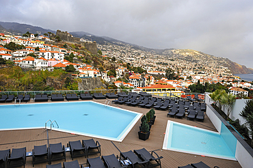 Swimming pool of the Four Views Baia hotel, Funchal, Madeira island, Atlantic Ocean, Portugal