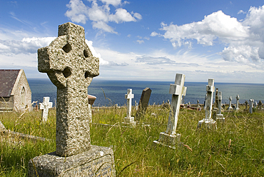 Saint Tudno's church and cemetery , the original parish church of Llandudno,Wales,United Kingdom,Great Britain,Europe