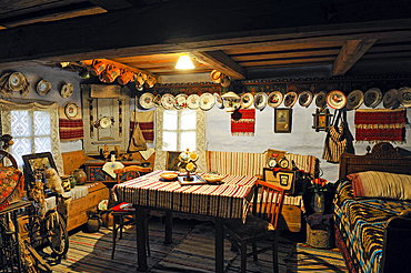 Inside a traditional house, Luca Ioan and Elena guesthouse, village of Sibiel, department of Sibiu, Transylvania, Romania