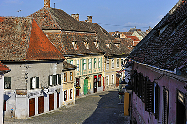 Scarilor street in the Lesser Town, Sibiu, Transylvania, Romania