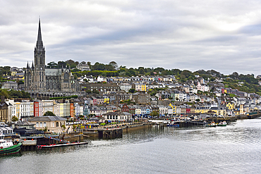 St Colman's Cathedral overlooking the Waterfront at Cobh, Cork Harbour, Republic of Ireland, North-western Europe