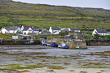 Small harbour of Rossaveel Lower, Inishmore, the largest of the Aran Islands, Galway Bay, Count Galway, Connacht, Republic of Irelan