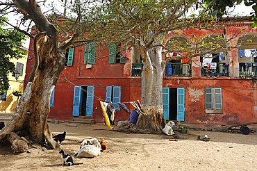 main square at Ile de Goree (Goree Island), Dakar,Senegal, West Africa