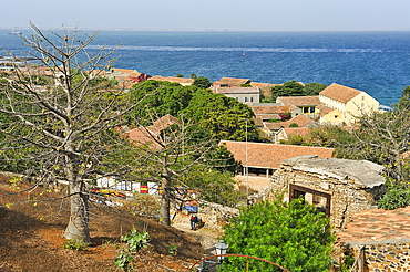 overview of the village from the Castel, Ile de Goree (Goree Island), Dakar,Senegal, West Africa