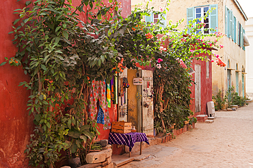 sandy alley at Ile de Goree (Goree Island), UNESCO, Dakar, Senegal, West Africa