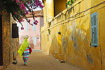 sandy alley at Ile de Goree (Goree Island), Dakar,Senegal, West Africa