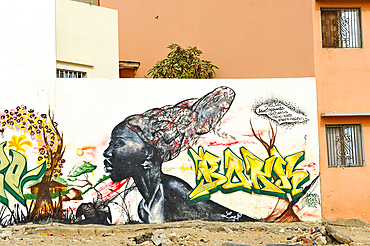 Graffiti at Ouakam district, Dakar, Senegal, West Africa