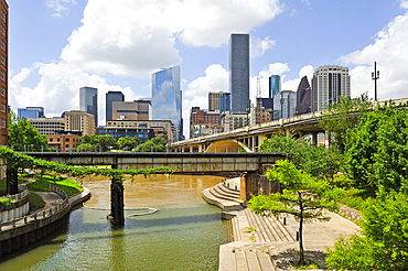 White Oak and Buffalo Bayou Rivers confluence, Downtown Houston, Texas, United States of America