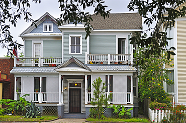 House on Broadway Avenue, City of Galveston, Galveston island, Gulf of Mexico, Texas, United States of America