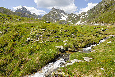 Colombe pass seen from Santa Maria valley to the Val Piora, Canton Ticino, Switzerland