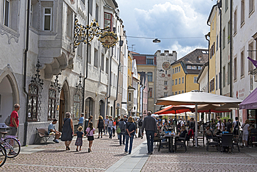 Via Centrale (Stadtgasse), Brunico (Bruneck), region of Trentino-Alto Adige, Sudtyrol, South Tyrol, Italy, South-central Europe