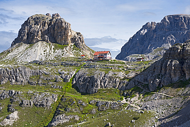 Mountain Hut A.Locatelli-S.Innerkofler, Three Peaks nature park, Trentino-Alto Adige, Sudtyrol, South Tyrol, Italy, South-central Europe