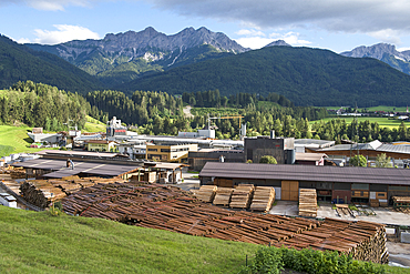 Sawmill Ligna S.a.s, Rasun di Sotto, Trentino-Alto Adige, Sudtyrol, South Tyrol, Italy, South-central Europe