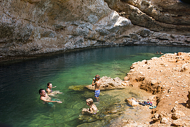 Bimmah Sinkhole (doline), near Tiwi, Sultanate of Oman, Arabian Peninsula