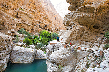 Wadi Shab, canyon near Tiwi, Sultanate of Oman, Arabian Peninsula