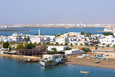 Dhows in shipyard, Sur Township, port-city, capital of Ash Sharqiyah Region, Sultanate of Oman, Arabian Peninsula