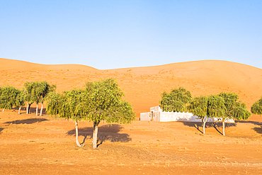 Villa at The Thousand Nights Camp in the Sharqiya Sands, formerly known as Wahiba Sands, region of desert in Sultanate of Oman, Arabian Peninsula, Middle East