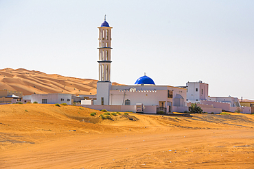 Mosque in The Sharqiya Sands, formerly Wahiba Sands, desert region, Sultanate of Oman, Arabian Peninsula