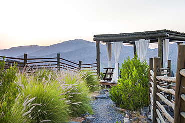 Alila Jabal Akhdar hotel, nestled 2000 metres above sea level, surrounded by Al Hajar Mountains, Sultanate of Oman, Arabian Peninsula