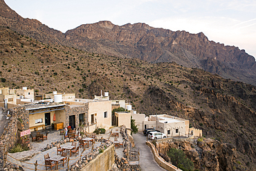 Sama Wakan Heritage hotel and guesthouse. Wakan village in the Western Hajar Mountains, South Batinah Governorate in the border with Al Dakhiliyah Governorate through Al Hajar mountain range. Sultanate of Oman, Arabian Peninsula, Middle East