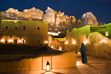 Dar Tantora The House Hotel, a renovated original mudbrick village in the oasis of AlUla, Medina Province, Saudi Arabia, Middle East