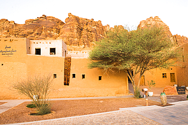 Dar Tantora The House Hotel, a renovated original mudbrick village in the oasis of AlUla, Medina Province, Saudi Arabia, Middle East