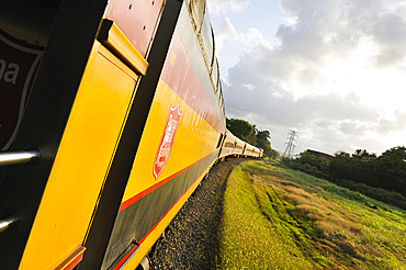 Panama Canal Railway linking the Atlantic Ocean at Colon, to the Pacific Ocean, Panama City, Republic of Panama, Central America