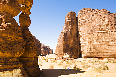 Magnificent sandstone rock structure in the Sharaan Nature Reserve, AlUla, Medina Province, Saudi Arabia, Middle East