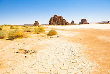 large dry salt lake in the Sharaan Nature Reserve, AlUla, Medina Province, Saudi Arabia, Middle East