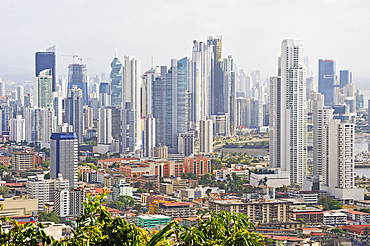 View of Panama City from the top of Ancon Hill, Panama City, Republic of Panama, Central America