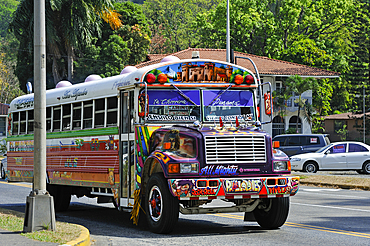 Diablo Rojo (Red Devil) bus in Panama, Panama City, Republic of Panama, Central America